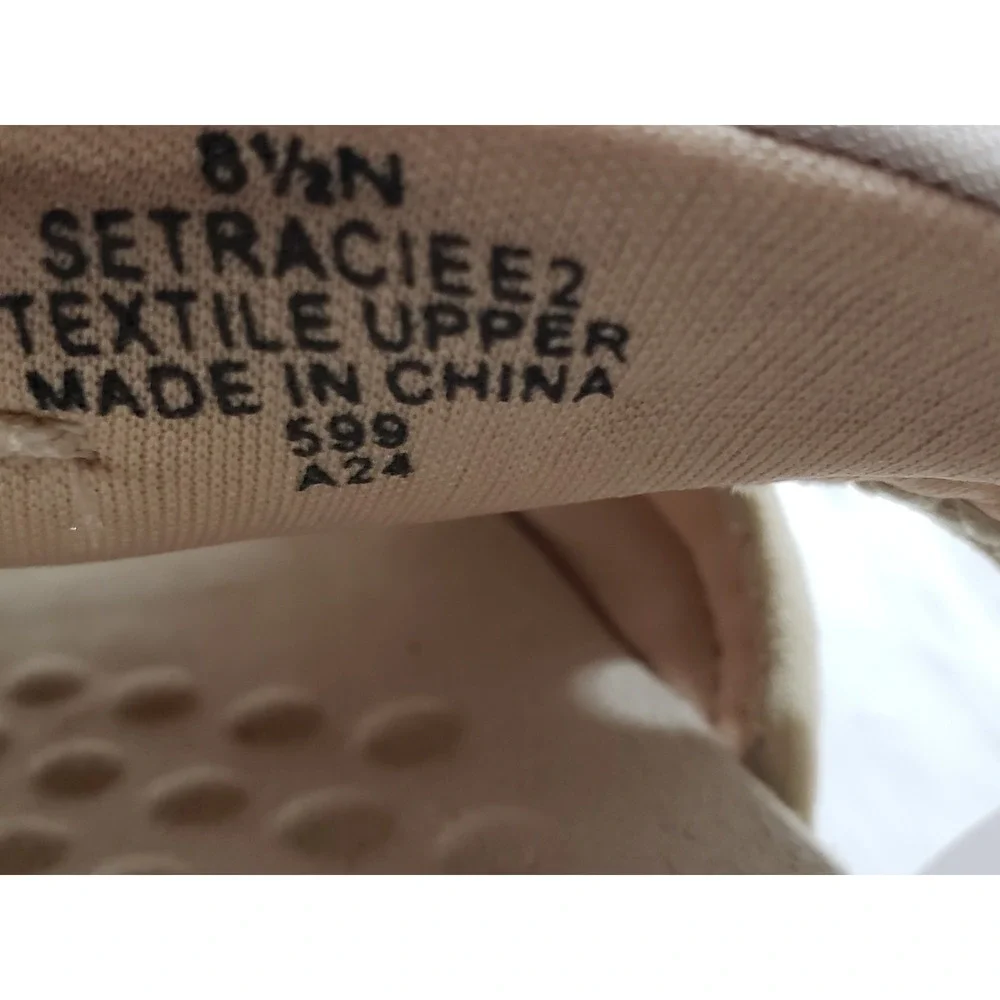 NEW Size 8.5 NARROW‎ Traciee 2 Open Toe Comfort Slide Sandals Tracie Tan Taupe